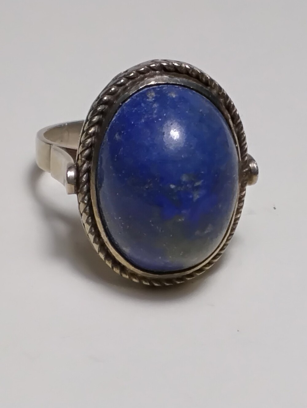 Vintage Lapis Lazuli Silver Ring Sz 9